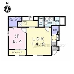 フロリア 1階1LDKの間取り