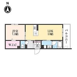 グランドゥール中小阪 203 2階1LDKの間取り