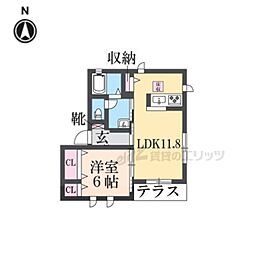 ＩＫメゾン（Ｂ） 1階1LDKの間取り