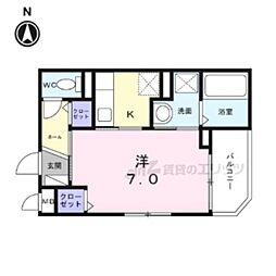 京阪本線 門真市駅 徒歩7分の賃貸アパート 3階1Kの間取り