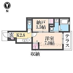 レジデンス門真南I 1階1Kの間取り