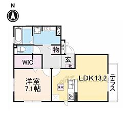 ボヌールＫ 101 1階1LDKの間取り