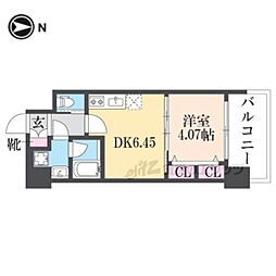 プレジオ布施ＥＵＲＯ 15階1DKの間取り