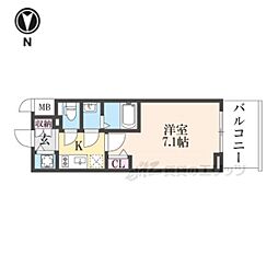 Cion Osaka East Gate 1Kの間取図画像
