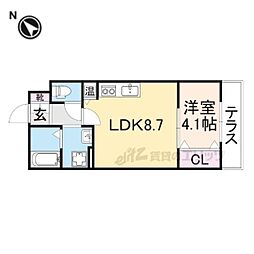 アート東大阪B 1LDKの間取図画像