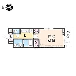 シャトーエレガント 1Kの間取図画像