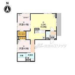 ウエスタンハイツ19 2LDKの間取図画像