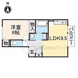 第7ウエスタンハイツ 1LDKの間取図画像