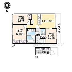 アット横小路 3LDKの間取図画像