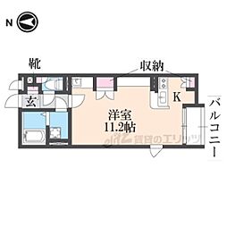 レオネクストさくら ワンルームの間取図画像