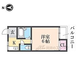 シャトレ小阪 1Kの間取図画像