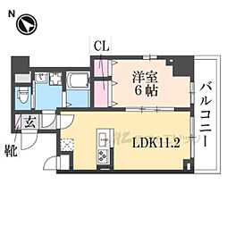 ムーンヒルズ大阪 1LDKの間取図画像
