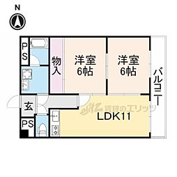 フェルザ長田 2LDKの間取図画像