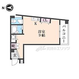 タイムハイツ布施 ワンルームの間取図画像