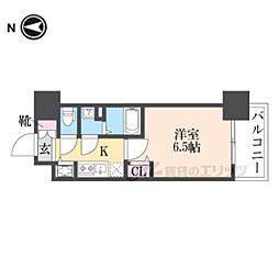 アドバンス大阪バレンシア 1Kの間取図画像