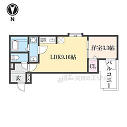 東大阪市吉松1丁目アパート 1LDKの間取図画像