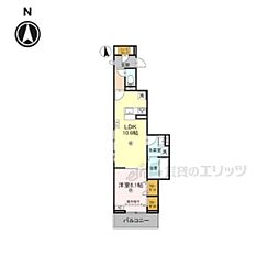 スプランデュール高井田 1LDKの間取図画像