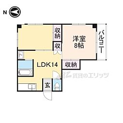 サニーハイツ 1LDKの間取図画像