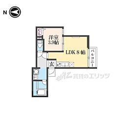 Ｓ　Ａｐｔ．門真城垣町 2階1LDKの間取り