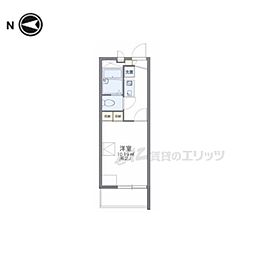 レオパレススプルース 1階1Kの間取り