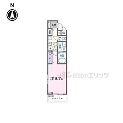 トレミー御領 2階1Kの間取り