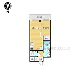 ＶＩＴＡ荒本 4階1LDKの間取り