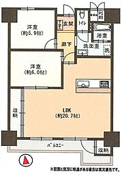 和光ハイマート西宮 2LDKの間取図画像