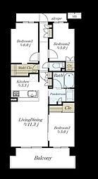 グランメディオ新三郷 3LDKの間取図画像