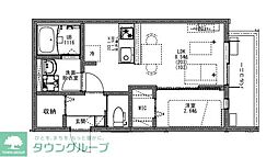 東武野田線 大和田駅 徒歩8分の賃貸アパート 1階1LDKの間取り