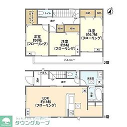 東武野田線 南桜井駅 徒歩13分の賃貸一戸建て 3LDKの間取り