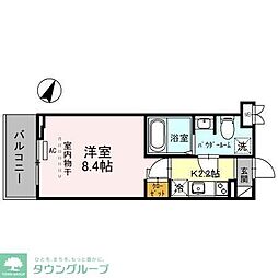 東武伊勢崎線 越谷駅 徒歩5分の賃貸マンション 5階1Kの間取り