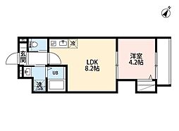 東武伊勢崎線 蒲生駅 徒歩11分の賃貸アパート 1階1LDKの間取り
