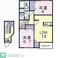 Ｂｅｌｌｅ　Ｍａｉｓｏｎ　桜 2階2LDKの間取り