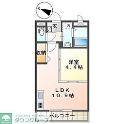 東武伊勢崎線 せんげん台駅 徒歩26分の賃貸マンション 3階1LDKの間取り