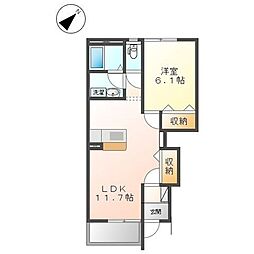 東武野田線 梅郷駅 徒歩6分の賃貸アパート 1階1LDKの間取り
