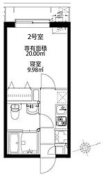 東武伊勢崎線 春日部駅 徒歩7分の賃貸アパート 1階1Kの間取り