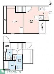 東武野田線 南桜井駅 徒歩9分の賃貸アパート 2階1Kの間取り