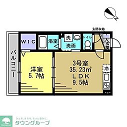 東武伊勢崎線 春日部駅 徒歩13分の賃貸アパート 2階1LDKの間取り