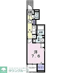 東武伊勢崎線 加須駅 徒歩9分の賃貸アパート 1階1Kの間取り