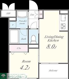 東武伊勢崎線 せんげん台駅 徒歩14分の賃貸アパート 3階1LDKの間取り