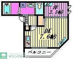 東武伊勢崎線 一ノ割駅 徒歩7分の賃貸アパート 2階1DKの間取り