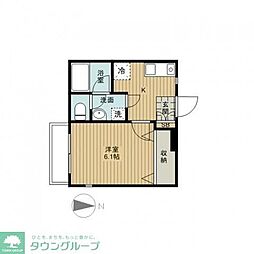 JR武蔵野線 東浦和駅 徒歩12分の賃貸アパート 1階1Kの間取り