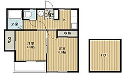 エムパレス豊春 2DKの間取図画像