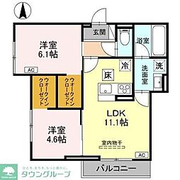 (仮称)草加氷川町PJIV B 2LDKの間取図画像