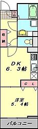 NewHillsStory 1DKの間取図画像
