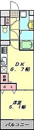 NewHillsStory 1DKの間取図画像