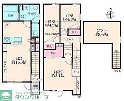 (仮)吉川市木売2丁目新築アパート 3LDKの間取図画像