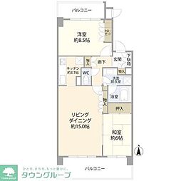 D'グラフォートレイクタウンE館 2LDKの間取図画像