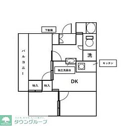 第1岡野ハイツ 3DKの間取図画像