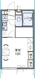 レオパレスグリーンハイツ 1Kの間取図画像